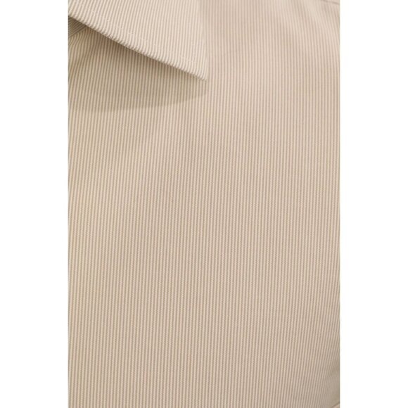 Jos A Bank Travelers Collection Men Tailored Fit Shirt Tan Pinstripe 16.5 32 VTG - Picture 4 of 12